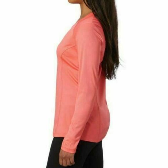 COLUMBIA Women Freezer Coil Omni-Wick Long Sleeve Protection Shirt-Blush Pink - Picture 2 of 8